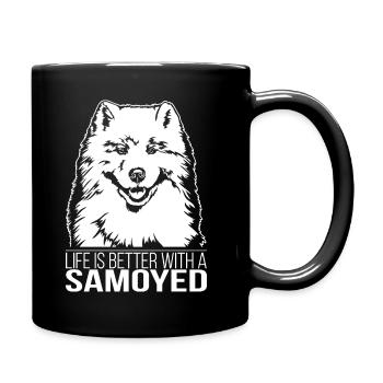 Samoyed life is better Hund Hunde Wilsigns - Tasse einfarbig - Schwarz - Rechts