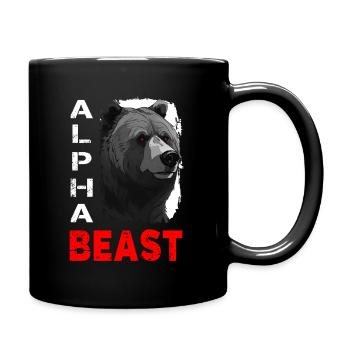 Alpha Animal Fierce Grizzly Bear - Anime Shirt - Full Colour Mug - black - Right