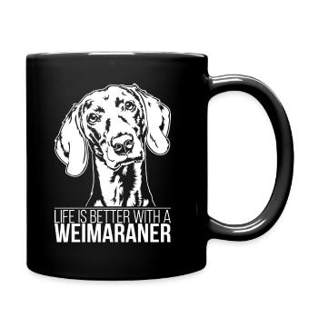 Weimaraner life is better Dog Saying Wilsigns - Full Colour Mug - black - Right