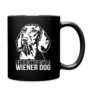 Wiener Dog life is better Hunde Hund Wilsigns - Tasse einfarbig - Schwarz - Rechts