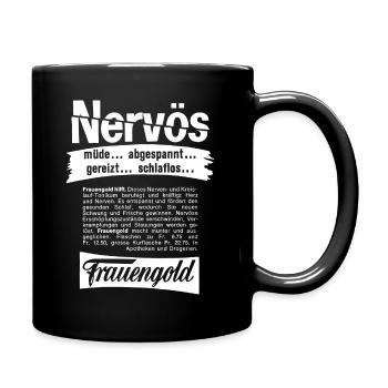 Frauengold - hell - Tasse einfarbig - Schwarz - Rechts
