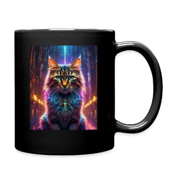 Chat matriciel - Mug uni - noir - Droite