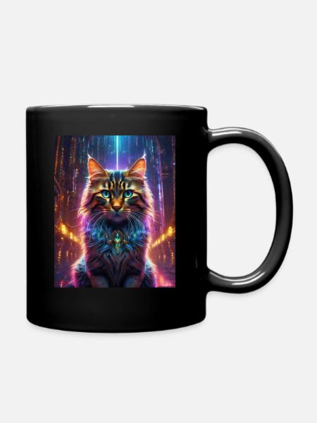 Matrix Cat - Full Colour Mug - black