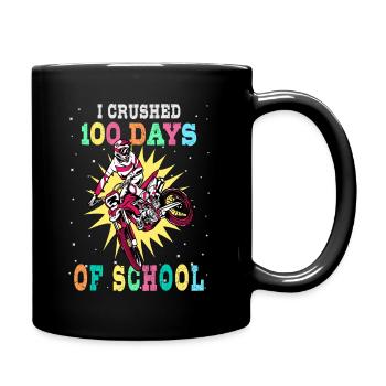 Ich habe 100 Tage Schule geschafft Motocross Bike - Tasse einfarbig - Schwarz - Rechts