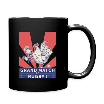 Frankreich - Schottland - Rugby Hahn und Distel - Tasse einfarbig - Schwarz - Rechts