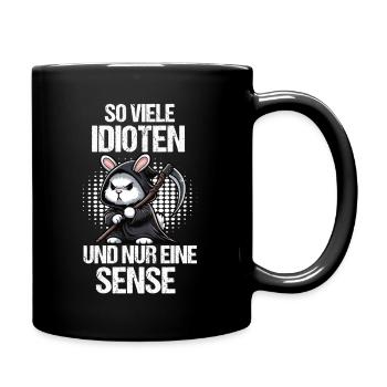 So Viele Idioten Kaninchen Hase Hasen langohr - Tasse einfarbig - Schwarz - Rechts