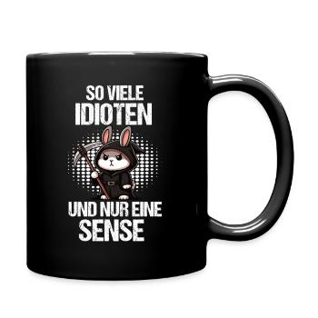 So Viele Idioten Kaninchen Hase Hasen langohr - Tasse einfarbig - Schwarz - Rechts
