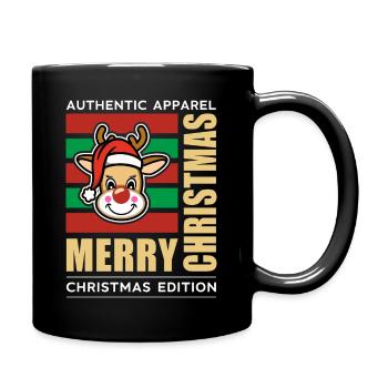Merry Christmas - Tasse einfarbig - Schwarz - Rechts