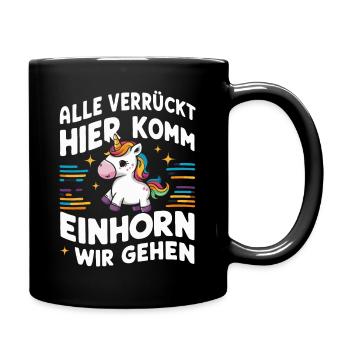 Unicorn Unicorns Mythical Creatures Mystical - Full Colour Mug - black - Right