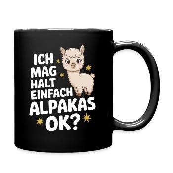 Alpaca llama alpacas animal - Full Colour Mug - black - Right
