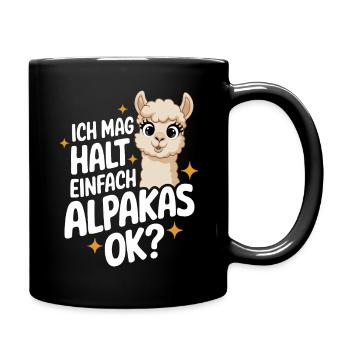 Alpaca llama alpacas animal - Full Colour Mug - black - Right