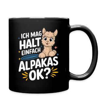 Alpaca llama alpacas animal - Full Colour Mug - black - Right