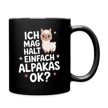 Alpaca llama alpacas animal - Full Colour Mug - black - Right