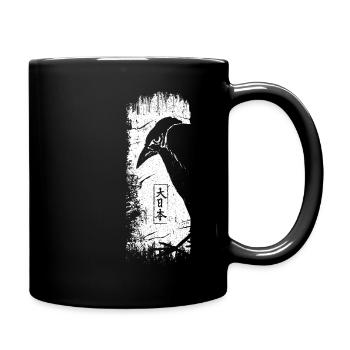Corbeau Japonais Noir Et Blanc - Design Minimalist - Mug uni - noir - Droite