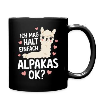 Alpaka Llama - Tasse einfarbig - Schwarz - Rechts