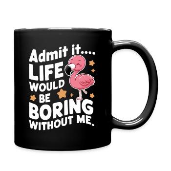 Flamingo Tier Rosa - Tasse einfarbig - Schwarz - Rechts