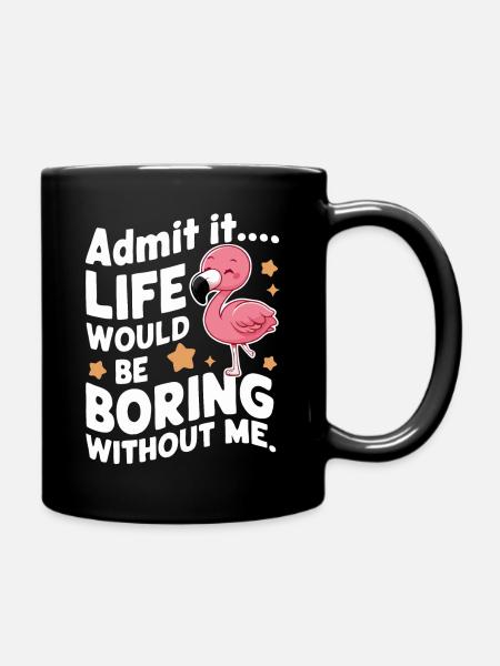 Flamingo Tier Rosa - Tasse einfarbig - Schwarz