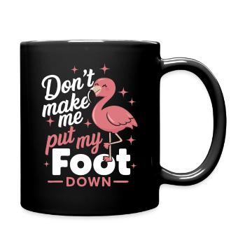 Flamingo Tier Rosa - Tasse einfarbig - Schwarz - Rechts
