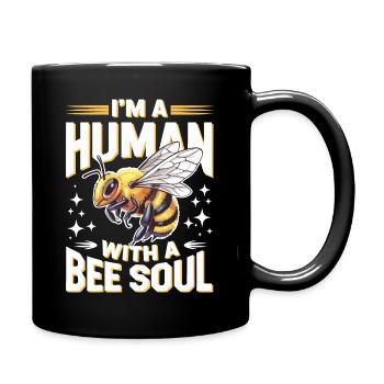 Honigbiene Imker Bienen Biene - Tasse einfarbig - Schwarz - Rechts