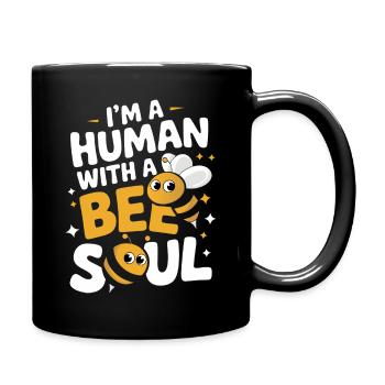 Honigbiene Imker Bienen Biene - Tasse einfarbig - Schwarz - Rechts