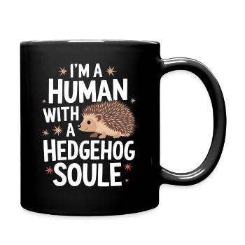 Igel Stachelig Tier Igel - Tasse einfarbig - Schwarz - Rechts