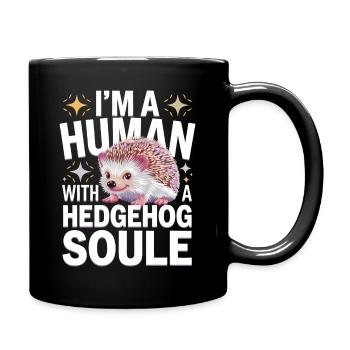 Igel Stachelig Tier Igel - Tasse einfarbig - Schwarz - Rechts