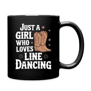 Line Dancing Dancing Dancers - Full Colour Mug - black - Right