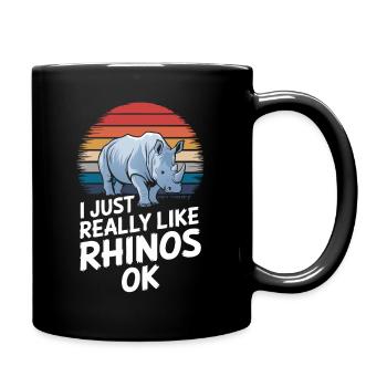 Nashorn Rhinozeros - Tasse einfarbig - Schwarz - Rechts