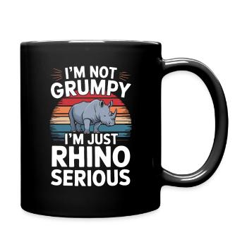 Nashorn Rhinozeros - Tasse einfarbig - Schwarz - Rechts