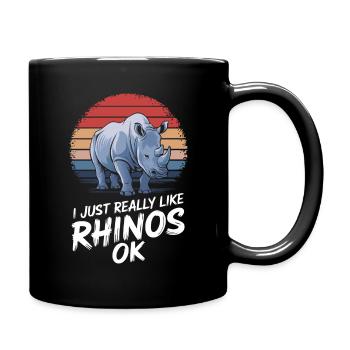 Nashorn Rhinozeros - Tasse einfarbig - Schwarz - Rechts
