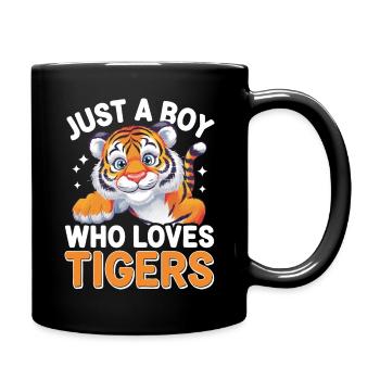 Tiger Animal Zoo Wild Animal - Full Colour Mug - black - Right