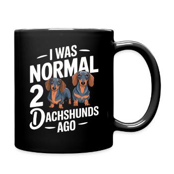Chien teckel - Mug uni - noir - Droite