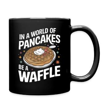 Waffles Breakfast Sweets - Full Colour Mug - black - Right