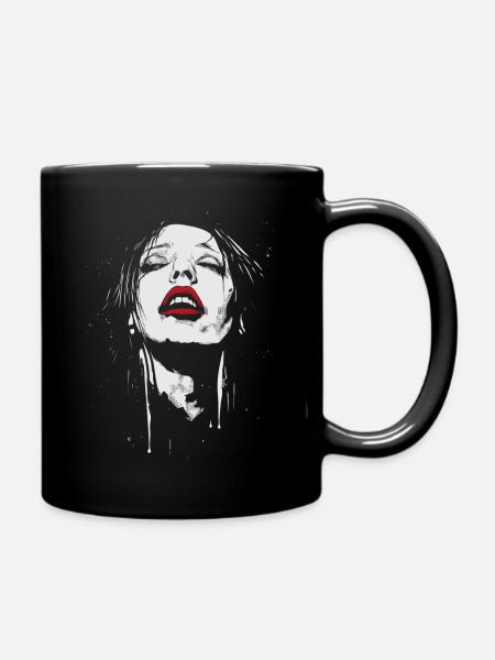 Gothic Pleasure Gesicht - Tasse einfarbig - Schwarz