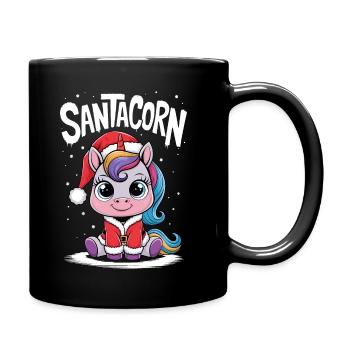 Unicorn Christmas Santa Funny Cute Santacorn - Full Colour Mug - black - Right