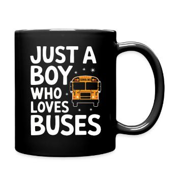 Bus Busfahrer Schulbus - Tasse einfarbig - Schwarz - Rechts