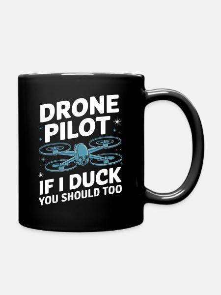 Dronen Pilot Quadrocopter Drone - Tasse einfarbig - Schwarz