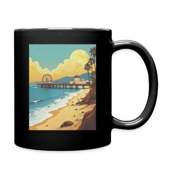 Santa Monica Vibes - Tasse einfarbig - Schwarz - Rechts