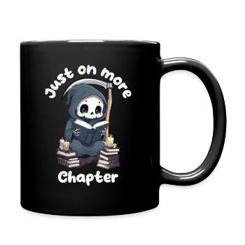 Cute Grim Reaper, Just One More Chapter Halloween - Full Colour Mug - black - Right