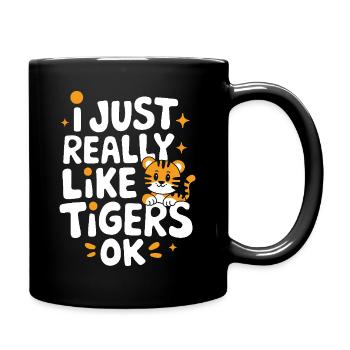 Tiger Animal Zoo Wild Animal - Full Colour Mug - black - Right