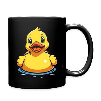 Canard en caoutchouc canard en caoutchouc jaune baignade dans l’eau - Mug uni - noir - Droite