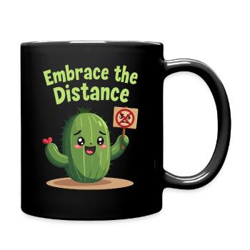 Funny Cactus Distance Design - Tasse einfarbig - Schwarz - Rechts