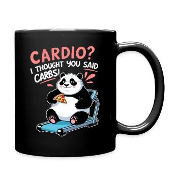 Funny Panda - Cardio or Carbs? - Full Colour Mug - black - Right