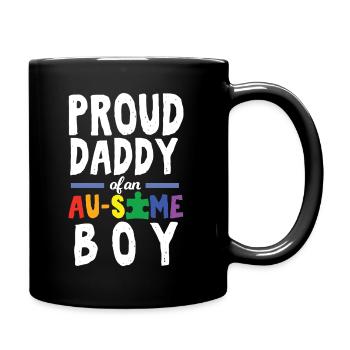 Autism Proud Daddy of an Au Some Boy - Full Colour Mug - black - Right
