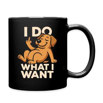 Naughty dog with attitude - Full Colour Mug - black - Right