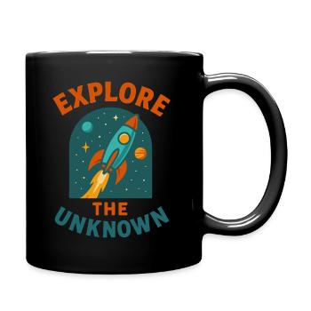 Rakete im All - Explore the Unknown - Tasse einfarbig - Schwarz - Rechts