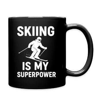 Skiing is My Superpower Design - Tasse einfarbig - Schwarz - Rechts