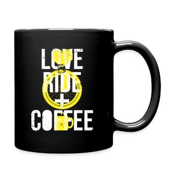 Love Ride Coffee Graphic Design Cycling Enthusiasts - Full Colour Mug - black - Right
