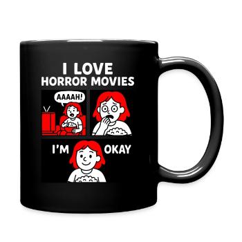 Popcorn et panique - Horror Love - Mug uni - noir - Droite