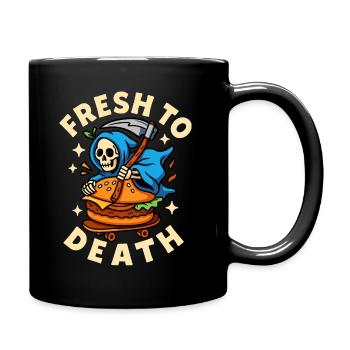 Fresh to Death Burger Reaper - Tasse einfarbig - Schwarz - Rechts